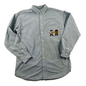 Vintage Looney Tunes Shirt Mens M Taz Chambray Button Acme Streetwear